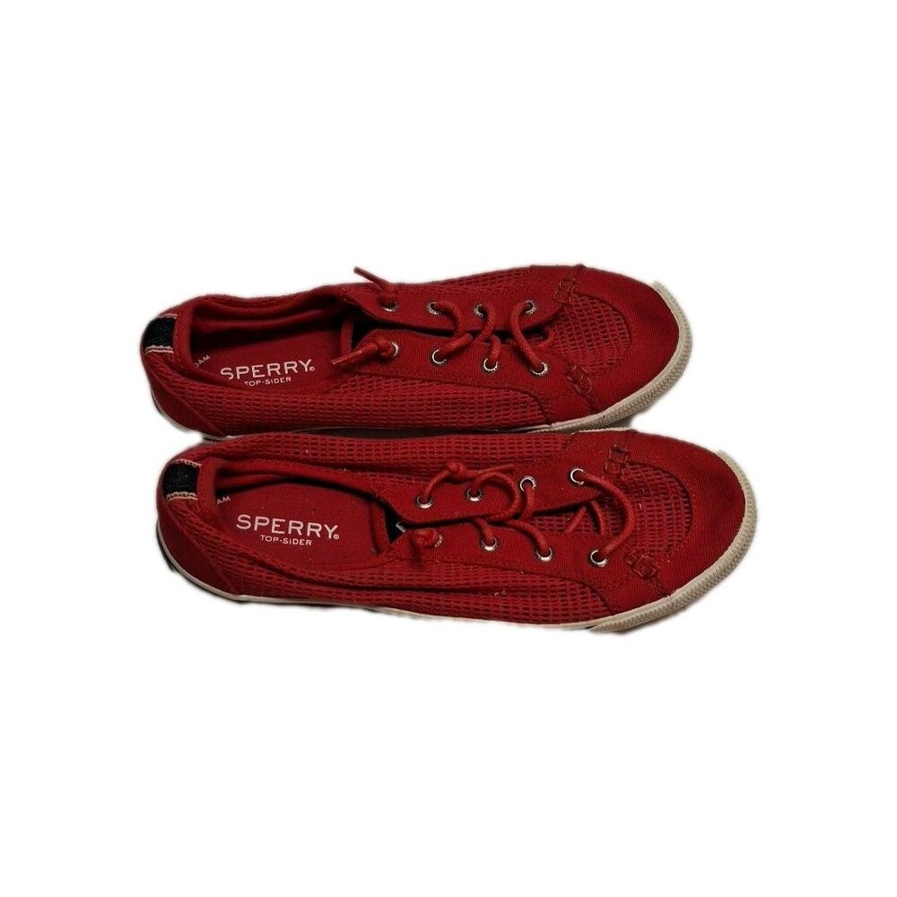 Sperry Top-Sider Crest Casual Sneakers Women’s Size 8 Vibe Red Mesh Canvas